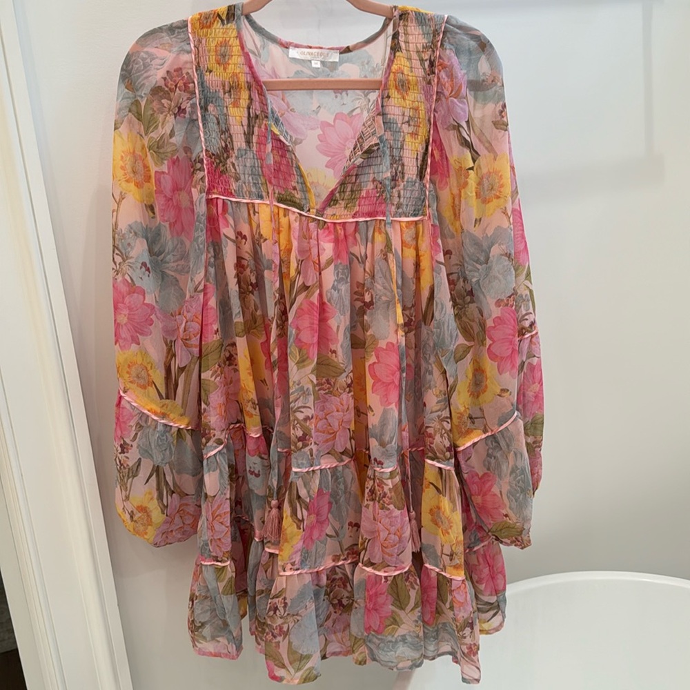 EUC Olivaceous Floral Mini Dress